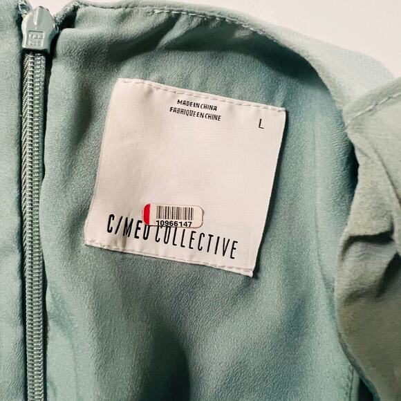 C/Meo Collective Be About You Ruffle Maxi Dress Size Large Sage Green - Picture 5 of 10